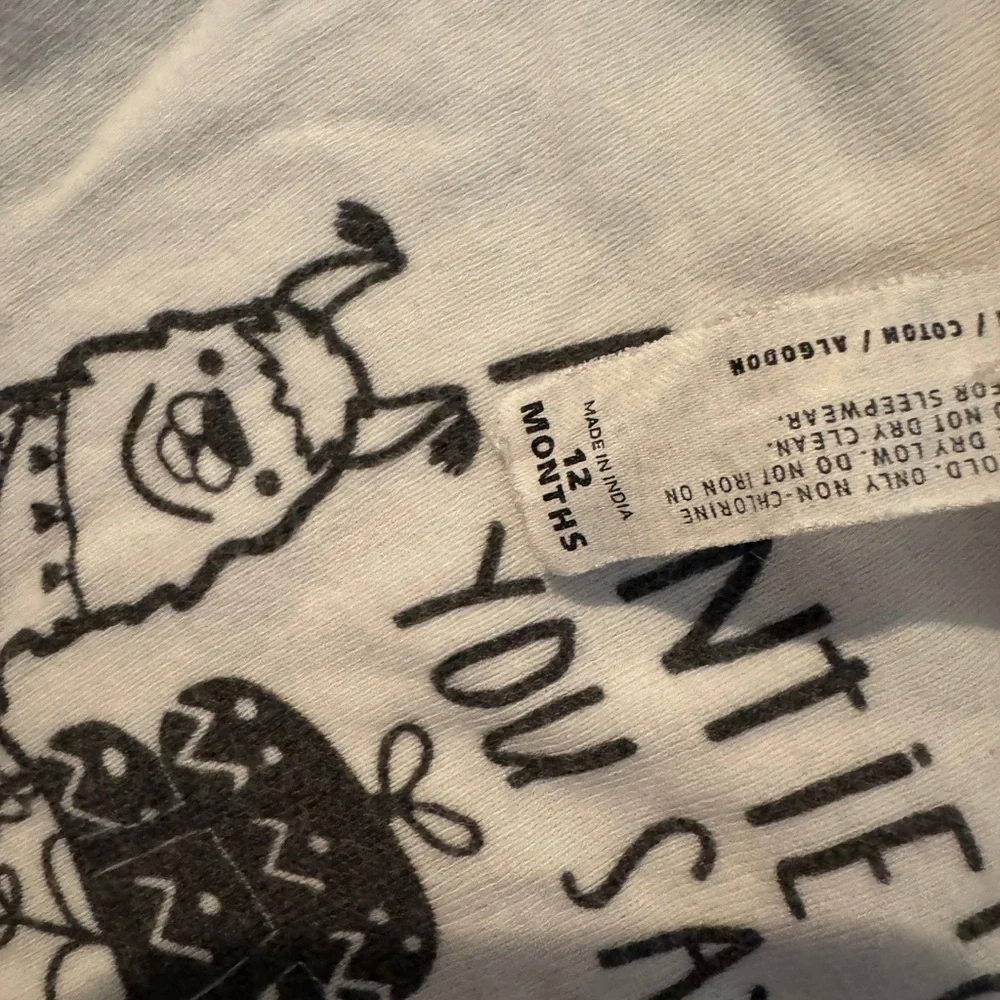 White Llama Print Kids One Piece